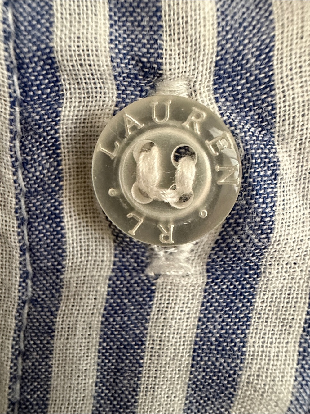 RALPH LAUREN STRIPED BUTTON-DOWN SLEEP SHIRT - Picture 5 of 6